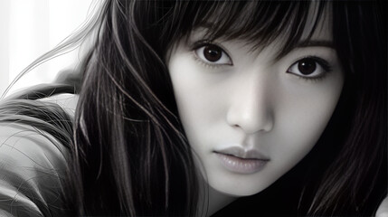 Fototapeta premium Female model created by AI
