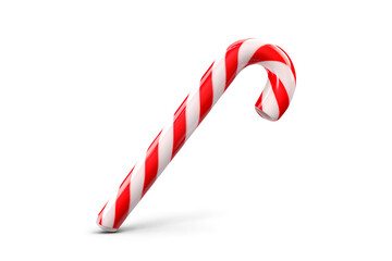 Obraz premium Christmas realistic candy cane on a transparent background, Generative AI