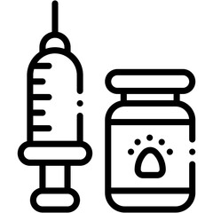 Vector Icon Vaccine, Veterinary, Medicine, Syringes, Drugs, Bottle