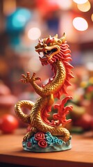 Fototapeta premium Chinese Dragon New Year 3D render style. AI Generated.