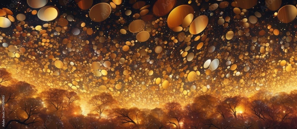 Poster the abstract design of the christmas pattern combined with the golden texture creates a mesmerizing 
