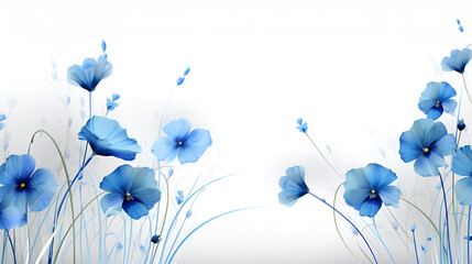 Harmony in Hues: Capturing the Intricate Beauty of Blue Blossoms on a Mesmerizing Blue Stage background ai generated
