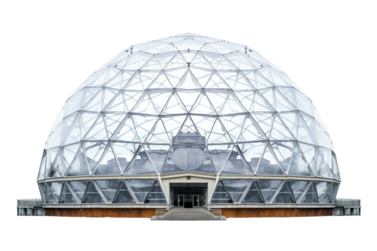 modern glass dome isolated on transparent background