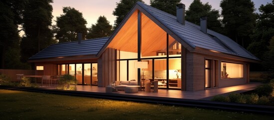 Obraz premium The blueprints for our new home were carefully drafted taking into account our family s needs and incorporating the latest construction concepts for a modern and comfortable living space The
