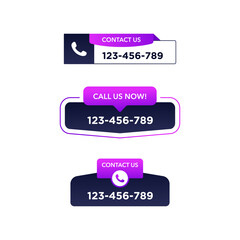 Call us or contact us button collection for call to action 