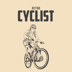 Retro cyclist Vector