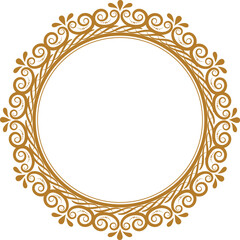Circle vintage frame round flourish label vector