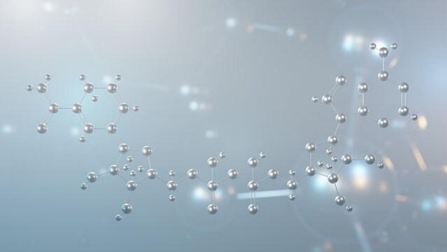 nadh molecular structure, 3d model molecule, 1.4-Dihydronicotinamide adenine dinucleotide, structural chemical formula view from a microscope