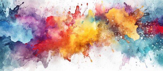 The abstract background design is beautifully enhanced with watercolor paper creating a textured art illustration with vibrant paints and a grunge touch resulting in a creative and colorful  - obrazy, fototapety, plakaty