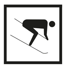 Panneau en idéogramme indiquant une station de ski alpin - obrazy, fototapety, plakaty