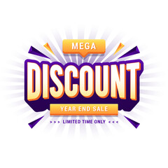 Mega discount year-end sale banner template