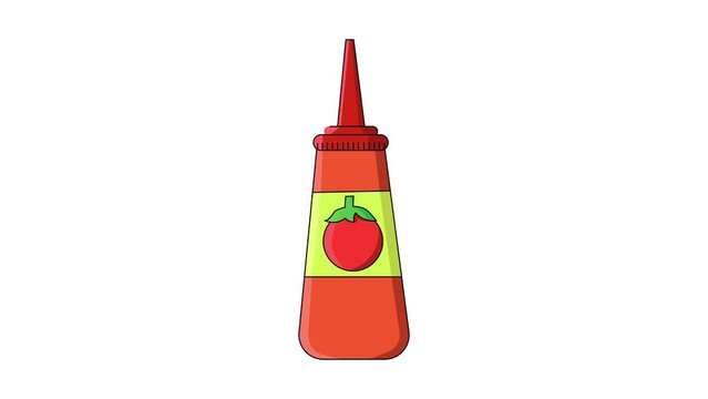 animated video forming of the tomato sauce bottle icon