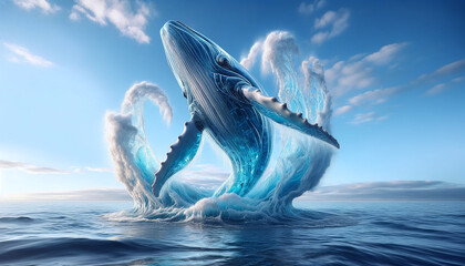 Nature's Grandeur: Whale's Oceanic Leap