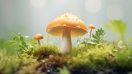 fresh mushroom in nature	 - obrazy, fototapety, plakaty