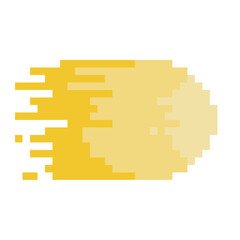 Fireball, Pixel Art Icon, Isolated