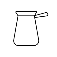 Turkish coffee pot line icon. Editable stroke