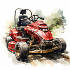 Obraz premium watercolor Go-Kart clipart, Generative Ai