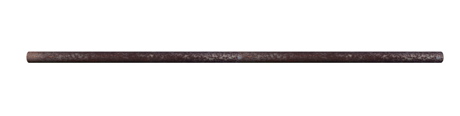 Rusty old metal horizontal pipe , on a transparent background - obrazy, fototapety, plakaty