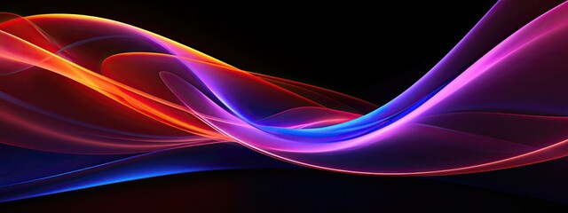 Fototapeta premium 3d Abstract neon wallpaper Glowing lines over