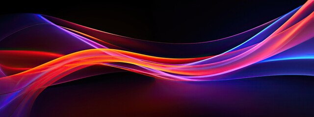 Fototapeta premium 3d Abstract neon wallpaper Glowing lines over