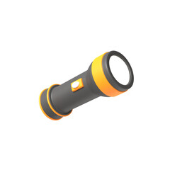 flashlight 3d render icon illustration with Transparent Background