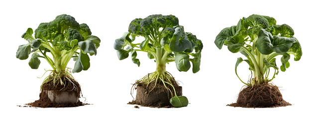 broccoli plant isolated on white background - obrazy, fototapety, plakaty