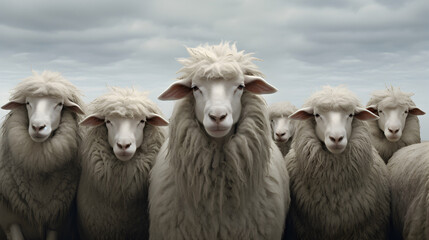 Fototapeta premium White sheeps. 