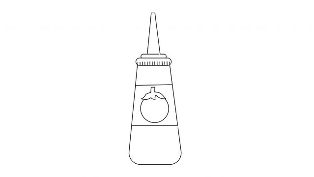animated video of a sketch of the tomato sauce bottle icon