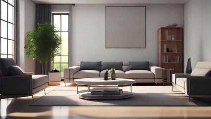 Modern minimalist style living room