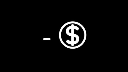 Dollar coin move symbol, Fast money transaction or transfer animation. k1_1902