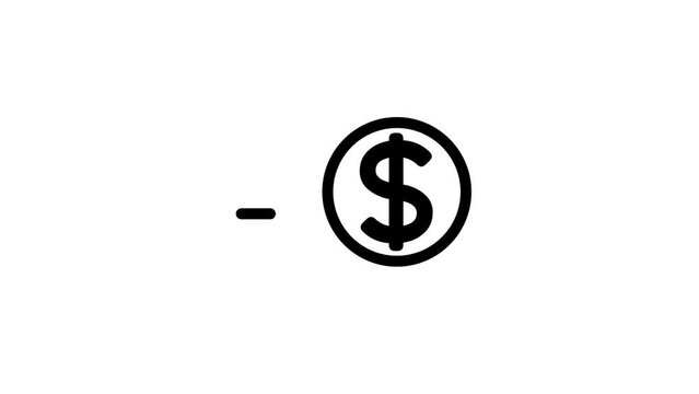 Dollar coin move symbol, Fast money transaction or transfer animation. k1_1901