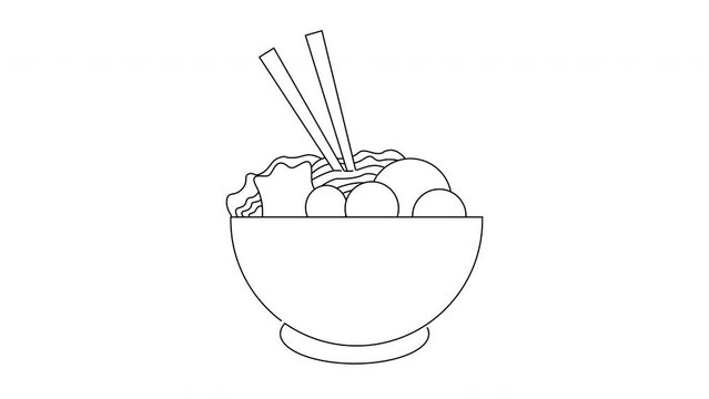 animated video sketch of a bowl of meatballs icon
