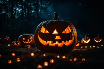 halloween pumpkin on a black background