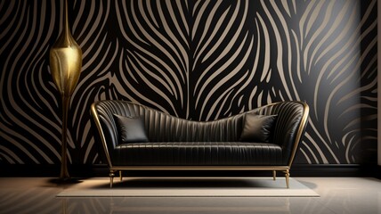 a silky background featuring bold, contrasting stripes, reminiscent of an elegant zebra pattern, adding a touch of sophistication and modernity to the composition.
