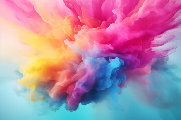 Holi colors, colorful powder explosion