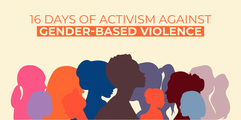 16 Days of Activism against gender-based violence is observed every year from November 25 to December 10 worldwide. Vector illustration design.