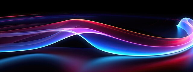 3d Abstract neon wallpaper Glowing lines over
