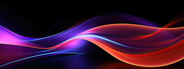 3d Abstract neon wallpaper Glowing lines over - obrazy, fototapety, plakaty