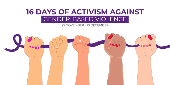 Concept Of 16 Days Of Activism Against Gender-based Violence. Vector Illustration Design.