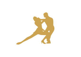 people dancing women men logo icon template