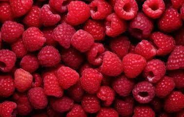 Raspberry close-up berry background