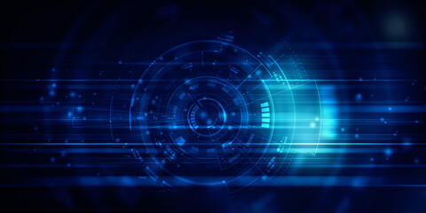 Fototapeta premium 2d illustration Abstract futuristic electronic circuit technology background