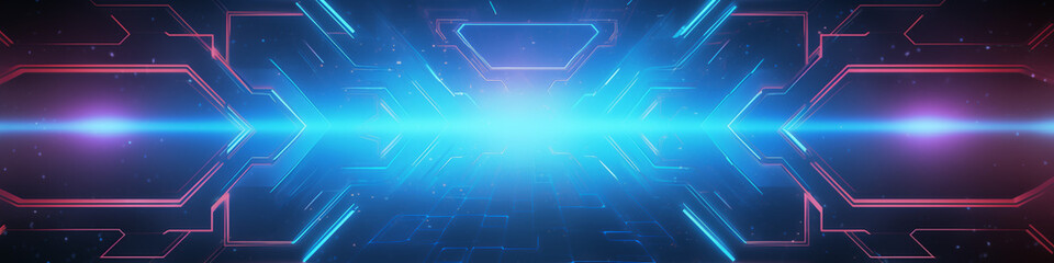 Neon technology background, empty space, futuristic style