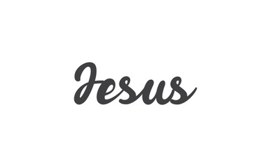 Jesus calligraphic lettering. Jesus Christ lord message.