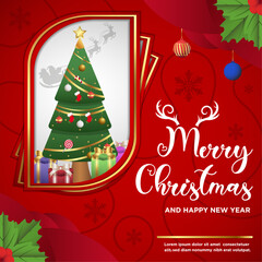 Fototapeta na wymiar Vector Merry Christmas and Happy New Year Elegant Background