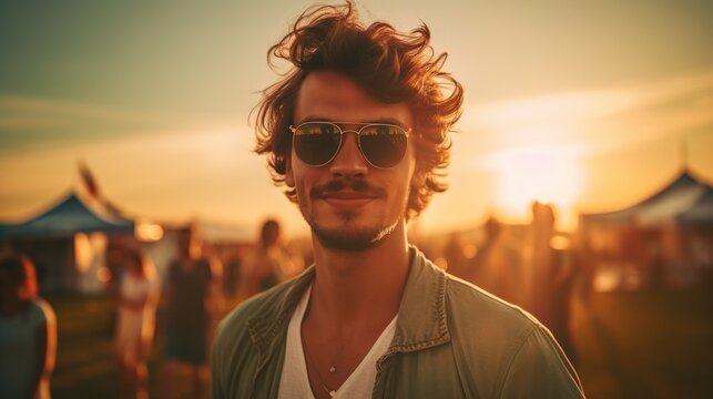 Group of friends on the beach having fun at an evening party. Summer atmosphere. Fun, weekend concept. Active lifestyle.