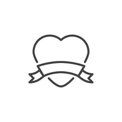 Heart banner line icon