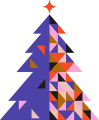 Geometric Christmas Tree - obrazy, fototapety, plakaty