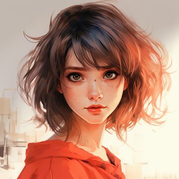 Portrait of a manga drama girl