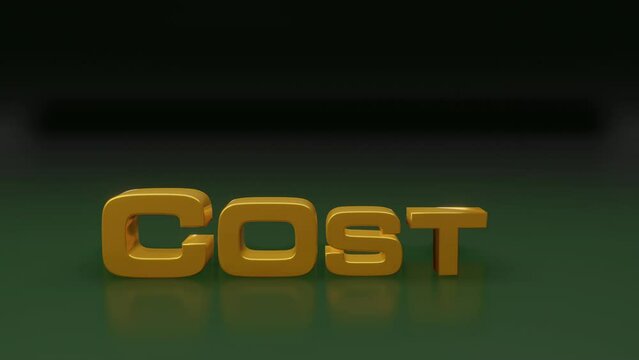 3D businessman CFO reduce cost by hammer T alphabet nail on the word COST, Lean or Cost reduction concept, emphasizing the importance of reducing expenses. Optimization manufacturing. 4k 3d animation